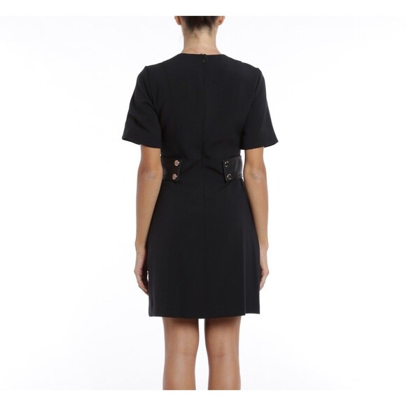Michael Kors Snap Waist Dress Lamb Leather Loops Lined‎ Black Size 6 - Picture 7 of 10